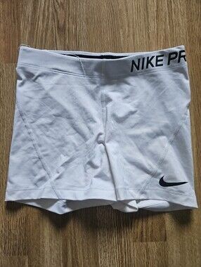 Nike White Dri-FIT Spandex With Black Waistband